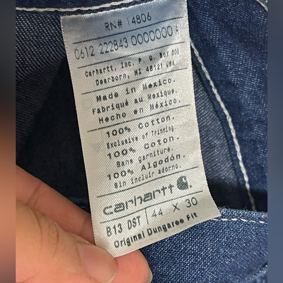 Carhartt Work Dungaree Cargo Utility Construction Work Pants Size 44x30 - Picture 6 of 6